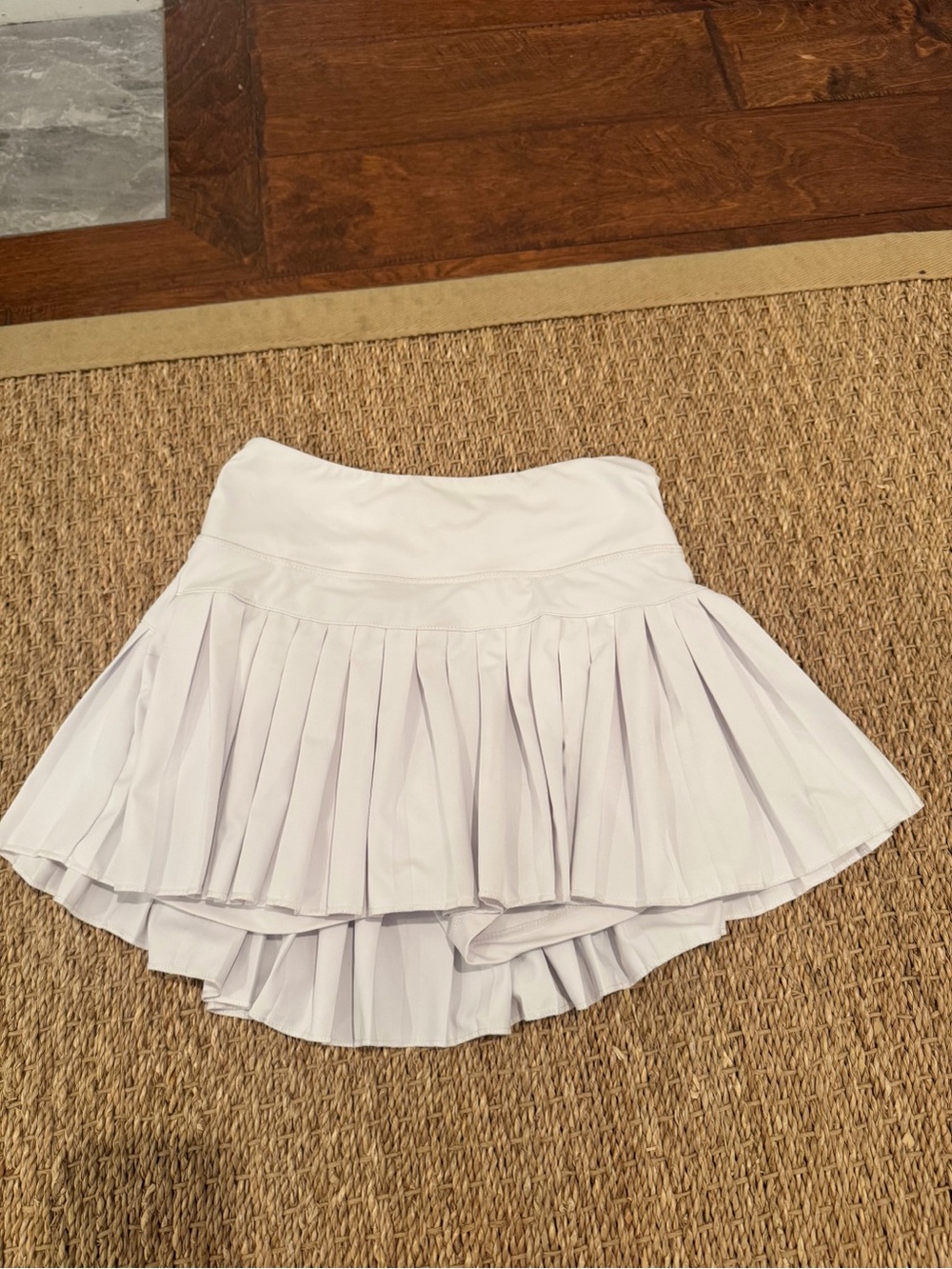 White Pleated Gold Hinge Skirt